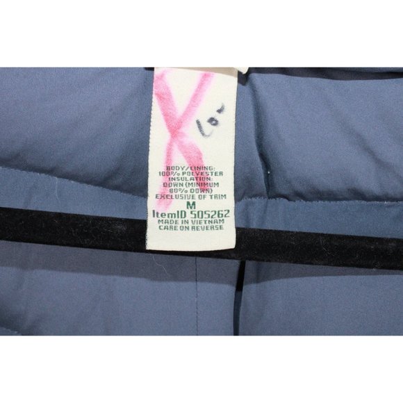 LL Bean Blue Polyester Stretch Full Zipper Down Puffer Hooded Coat M - Picture 4 of 9